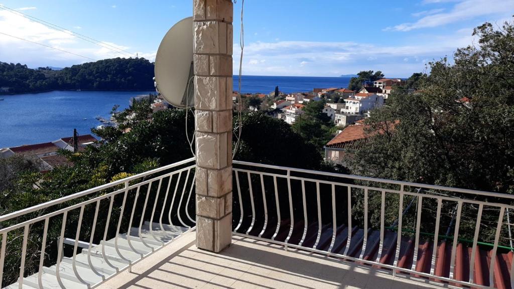 a balcony with a view of the ocean at Franceska in Korčula
