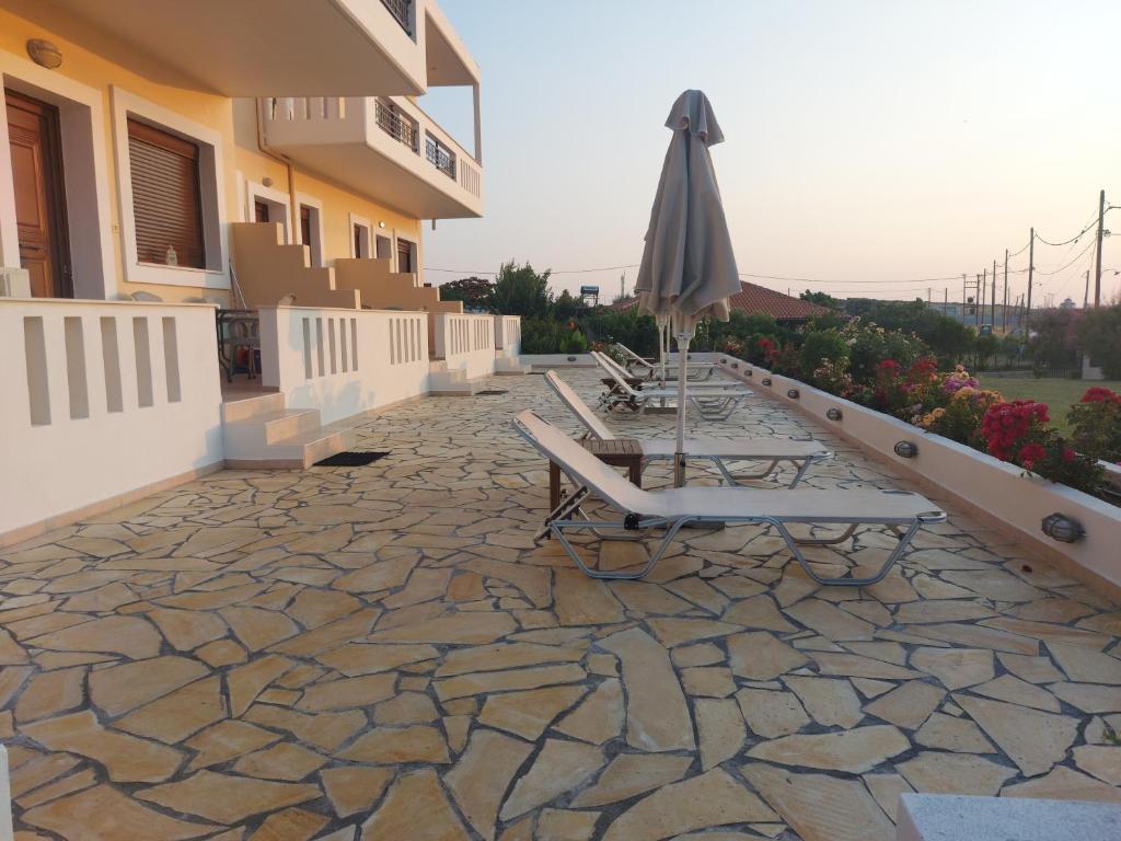 Balkón nebo terasa v ubytování Aktaion Apartments