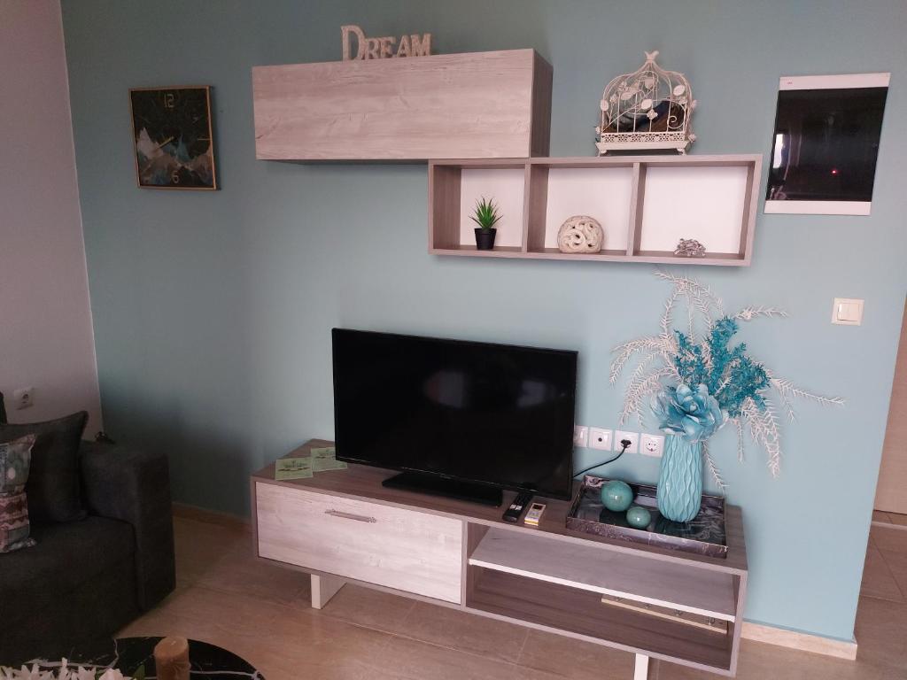 TV a/nebo společenská místnost v ubytování Aktaion Apartments