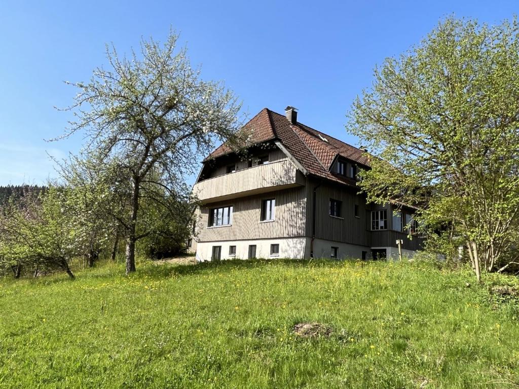 a large house on top of a grassy hill at Gruppenhaus Baiersbronn LUG INS TAL in Baiersbronn