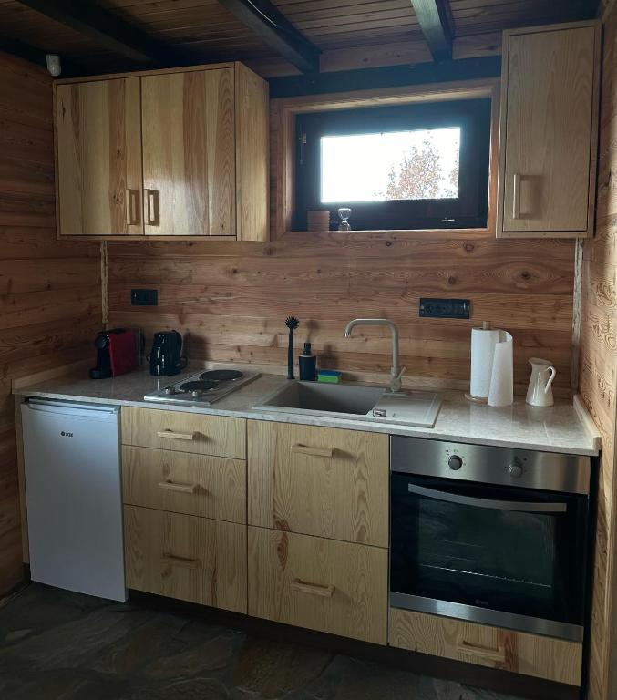 Kuchyň nebo kuchyňský kout v ubytování Ozoni & Sauna