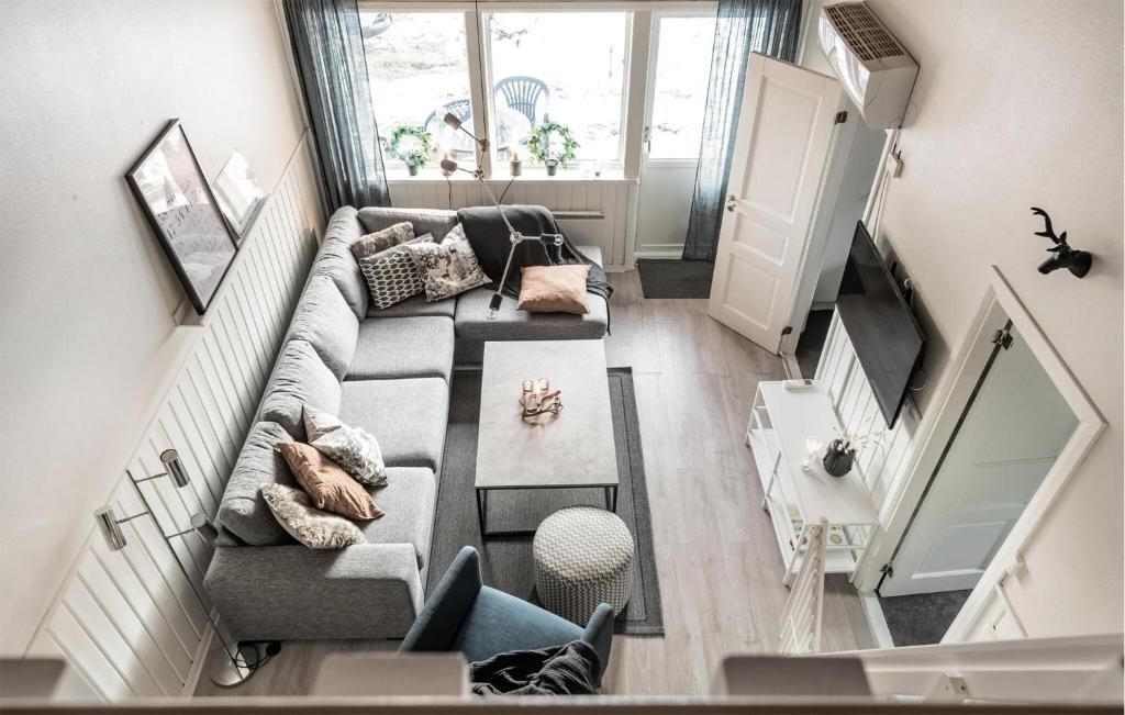 an overhead view of a living room with a couch at 3 Bedroom Nice Apartment In Brans in Branäs