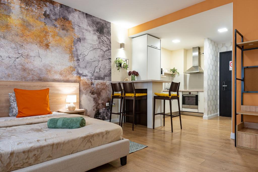 Kuchyň nebo kuchyňský kout v ubytování Budapest Holidays Apartments & Spa