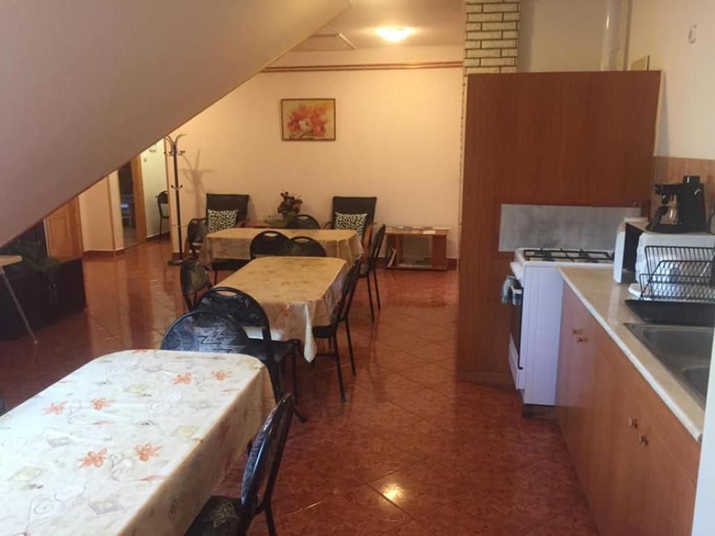 Kuchyň nebo kuchyňský kout v ubytování Hubertus Vendégház