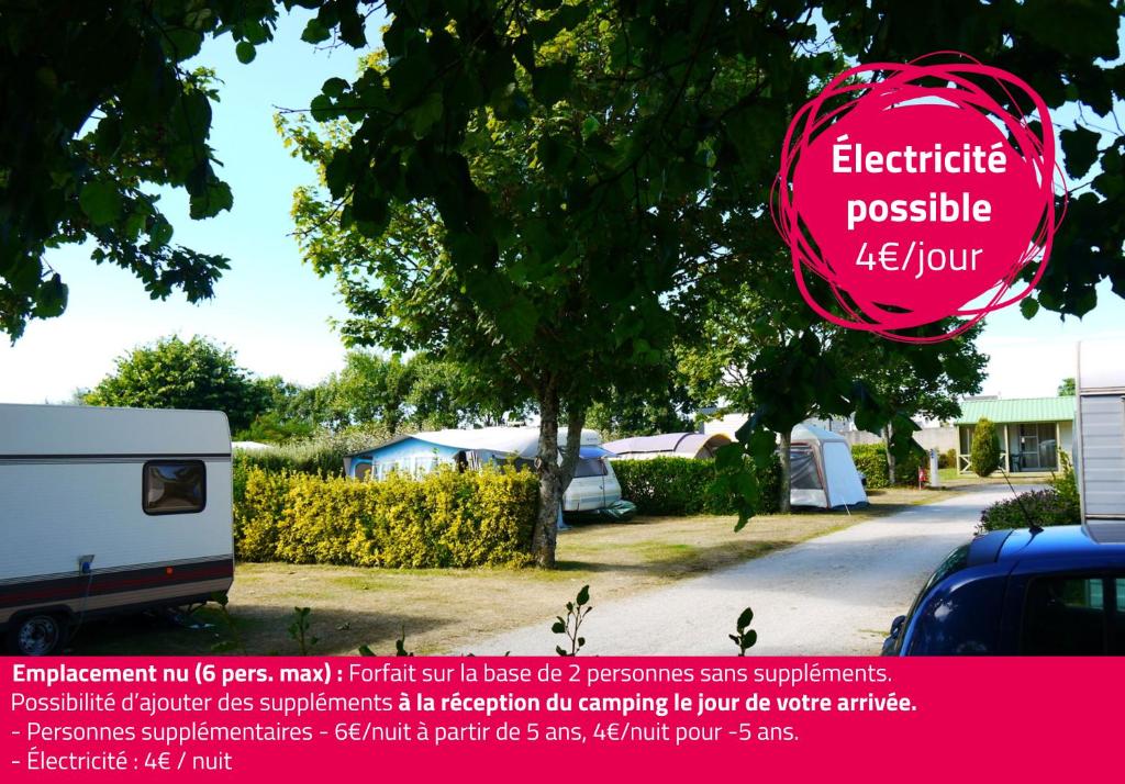 a poster for an electric possible left out car park at Camping La Mignardière in Ballan-Miré