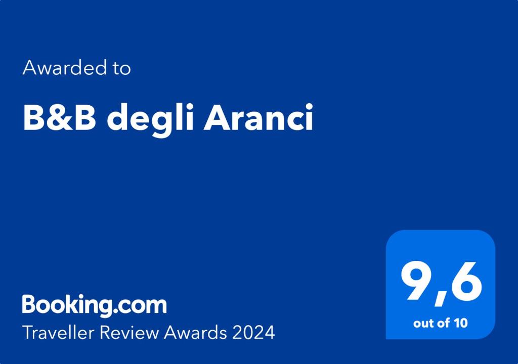 Certifikát, hodnocení, plakát nebo jiný dokument vystavený v ubytování B&B degli Aranci