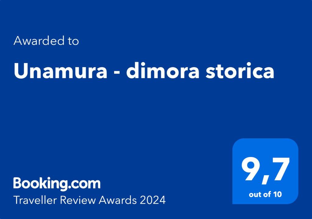 Certifikát, hodnocení, plakát nebo jiný dokument vystavený v ubytování Unamura - dimora storica