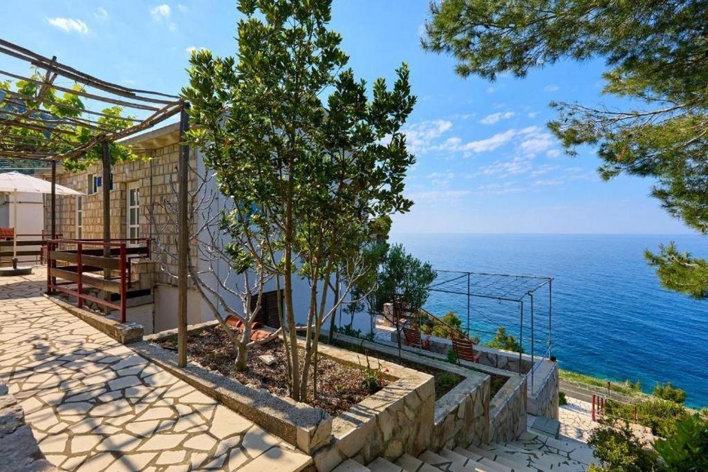 a house with a view of the ocean at Seaside secluded apartments Cove Sutmiholjska, Mljet - 22318 in Blato