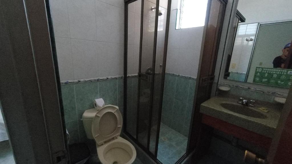 Koupelna v ubytování Hotel Miami en Melgar