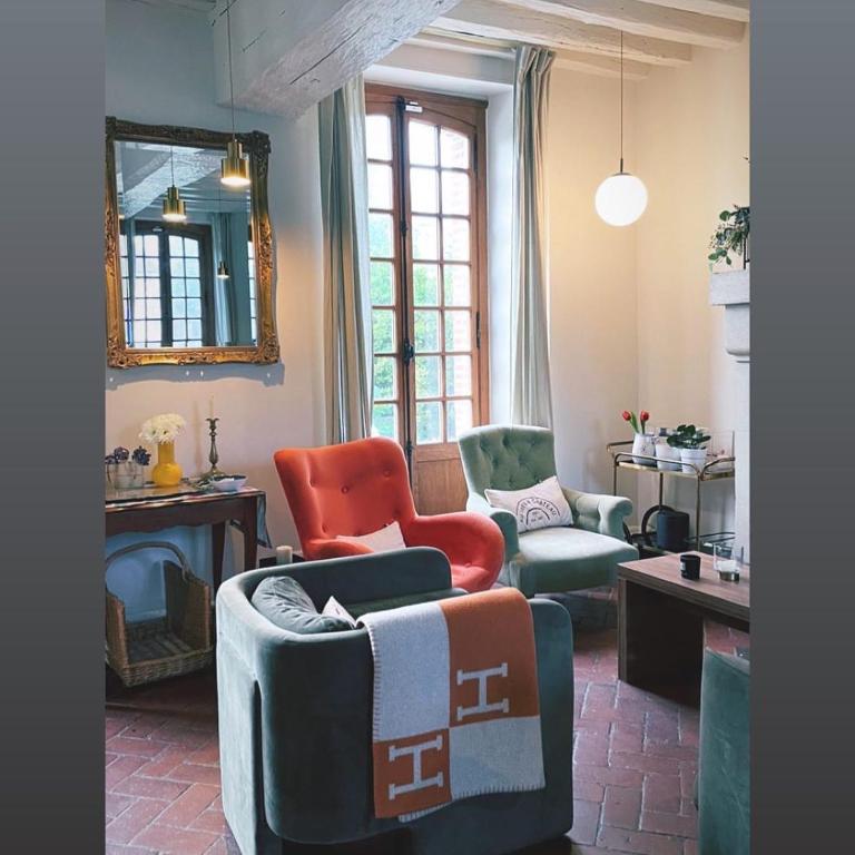 Posezení v ubytování Au vieux Château