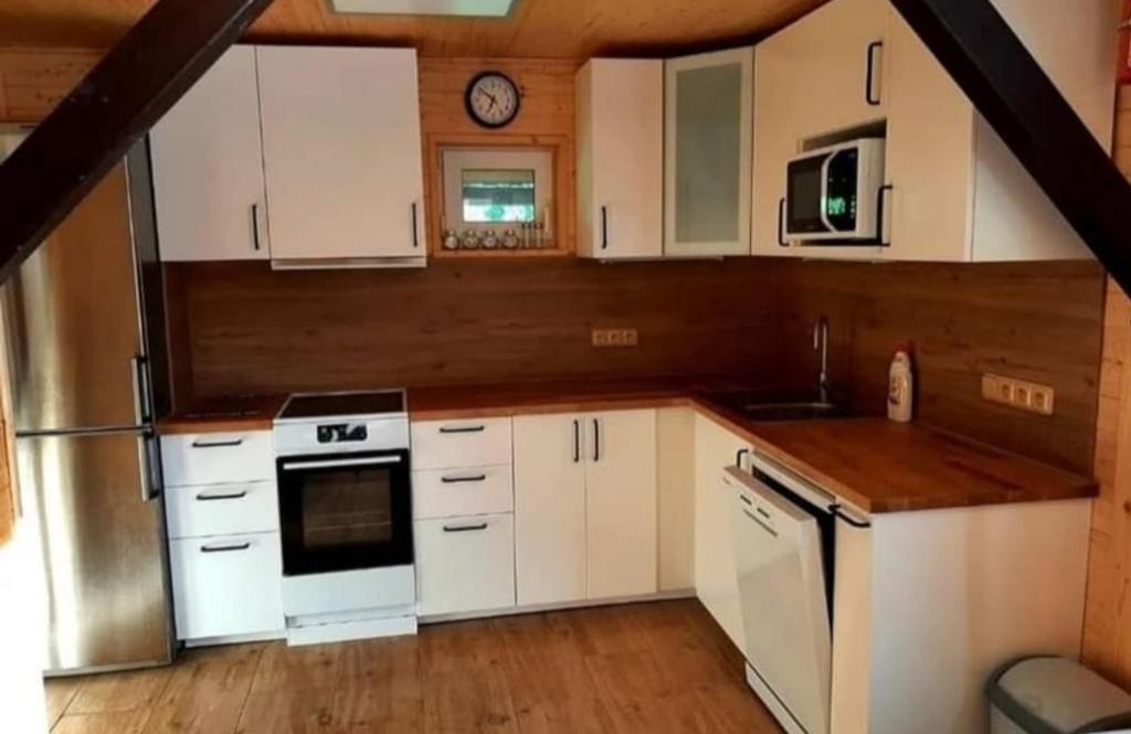 Köök või kööginurk majutusasutuses Apartmánová chata Sečanda s bazénem, u Sečské přehrady