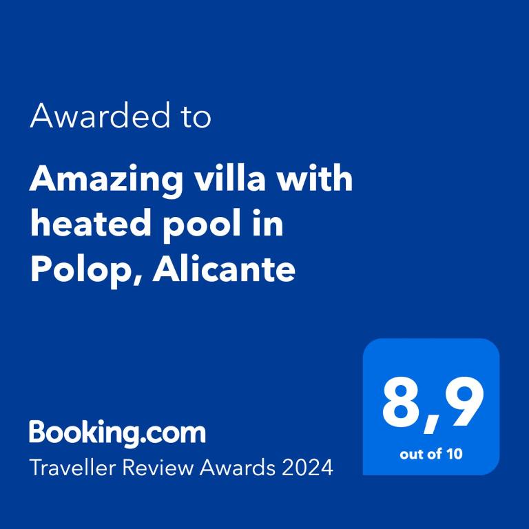 Villa Blanka, amazing villa with Hot tube & heated pool in Polop, Alicante - Villa