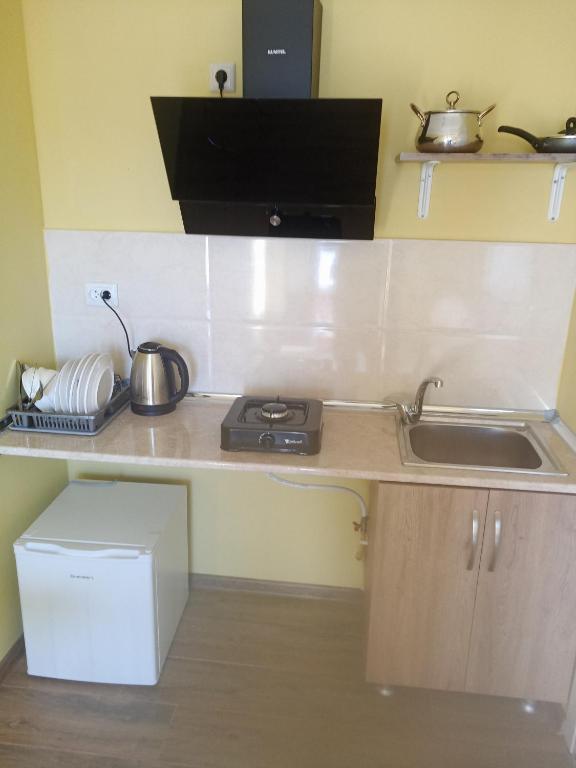 Kuchyň nebo kuchyňský kout v ubytování Hotel studio deluxe Sauna