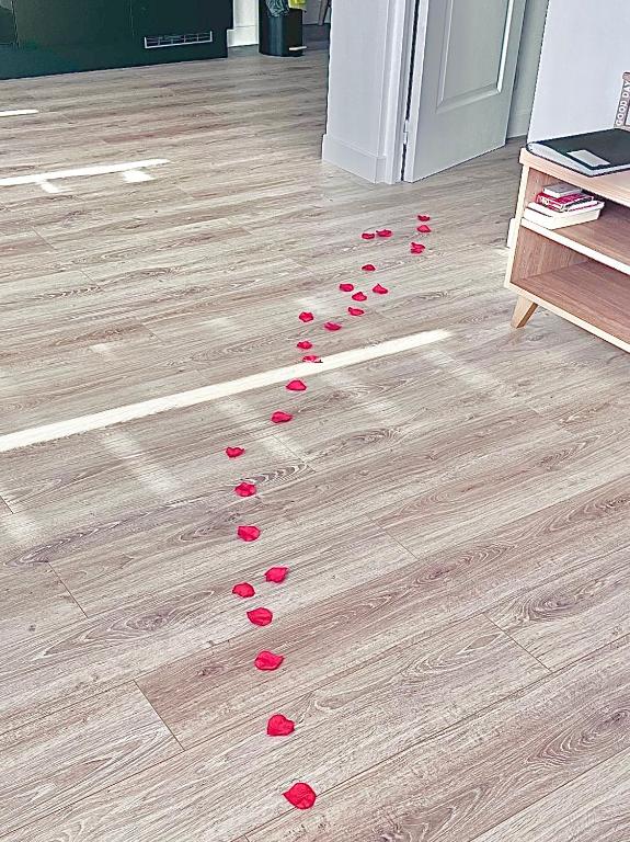 Plán poschodí v ubytovaní L’appartement du Fayé avec jacuzzi privé