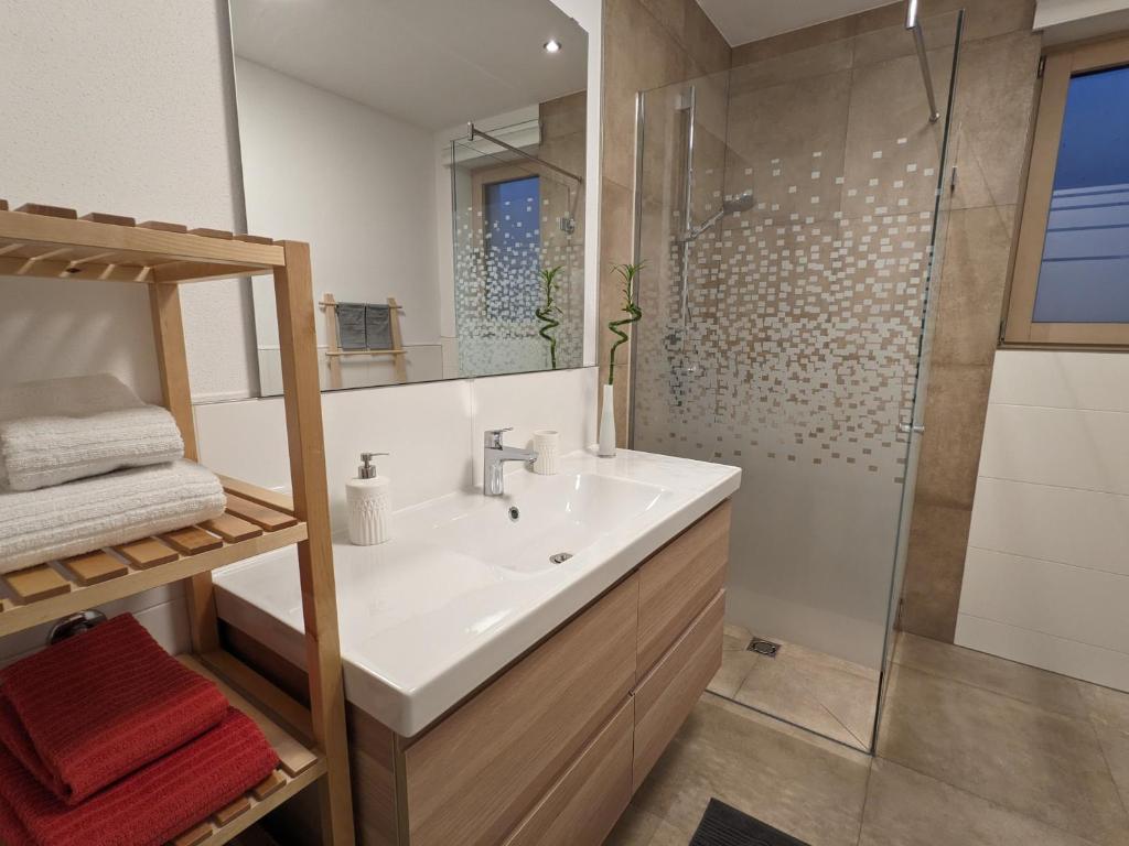 Koupelna v ubytování Ferienwohnung Bergzauber