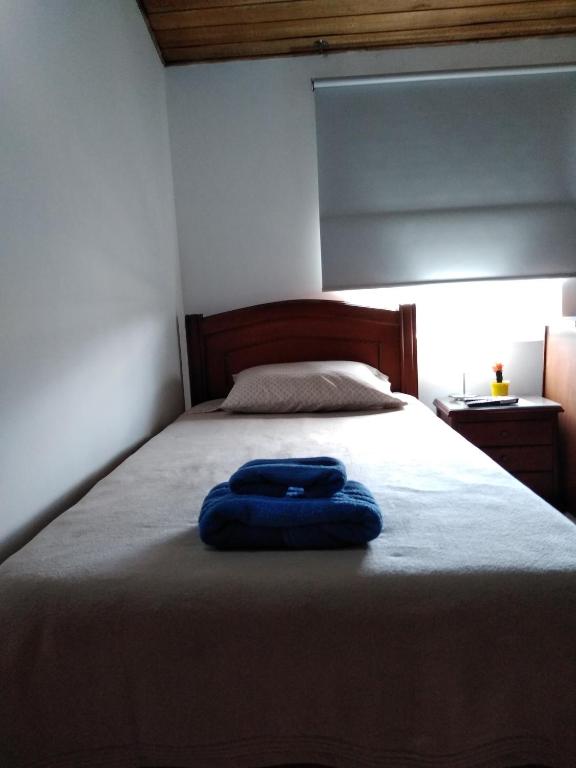 Postel nebo postele na pokoji v ubytování Hostal Norma101
