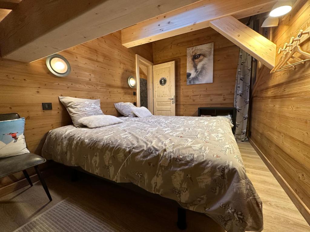 Postel nebo postele na pokoji v ubytování La Rose des neiges à Châtel