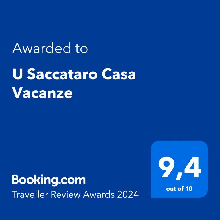 a screenshot of a cell phone with the text awarded to u satezona ca at U Saccataro Casa Vacanze in Ogliastro Cilento