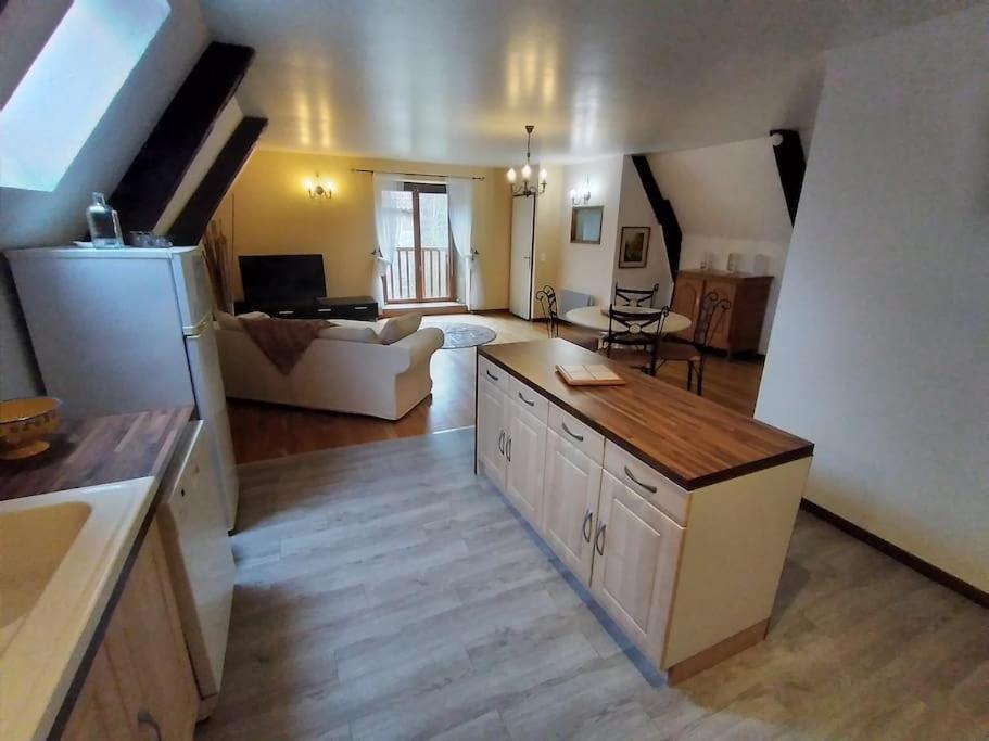 Kuchyň nebo kuchyňský kout v ubytování Ancienne grange réhabilitée et Grangette avec piscine et jardin