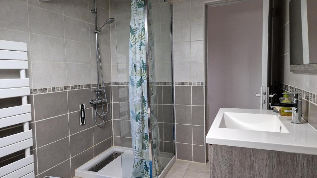 Koupelna v ubytování Gite La Baraque