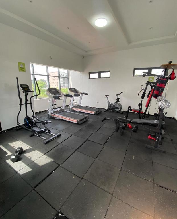 Fitness centrum a/nebo fitness zařízení v ubytování Honeycomb Shortlets