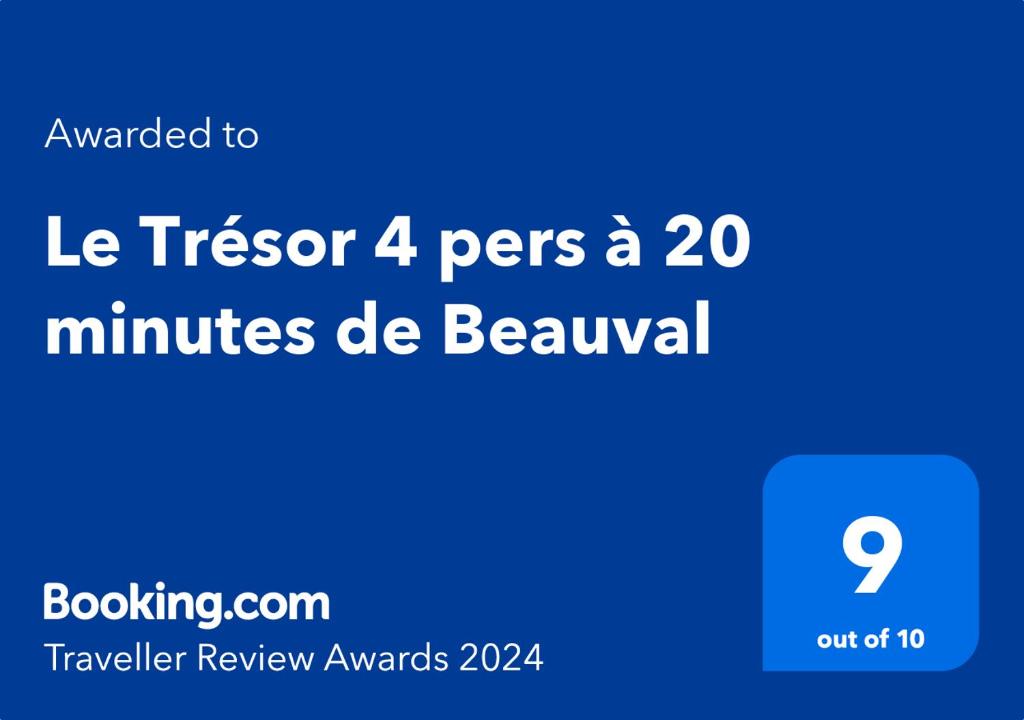Certifikát, hodnocení, plakát nebo jiný dokument vystavený v ubytování Le Trésor 4 pers à 20 minutes de Beauval