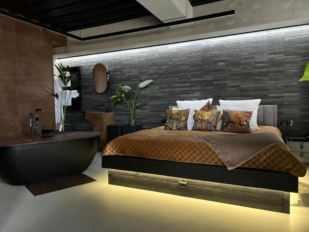 Кровать или кровати в номере Premium Apartment & Spa.