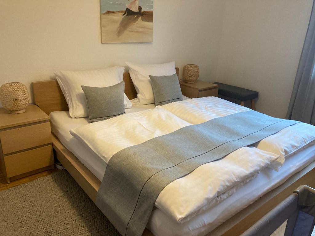 Postel nebo postele na pokoji v ubytování Ferienwohnung Panorama