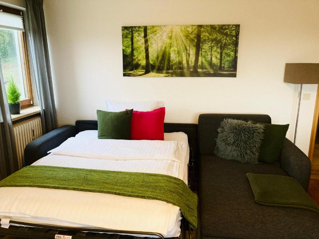 Postel nebo postele na pokoji v ubytování Ferienwohnung Panorama