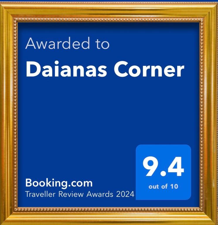 Certifikát, hodnocení, plakát nebo jiný dokument vystavený v ubytování Daianas Corner