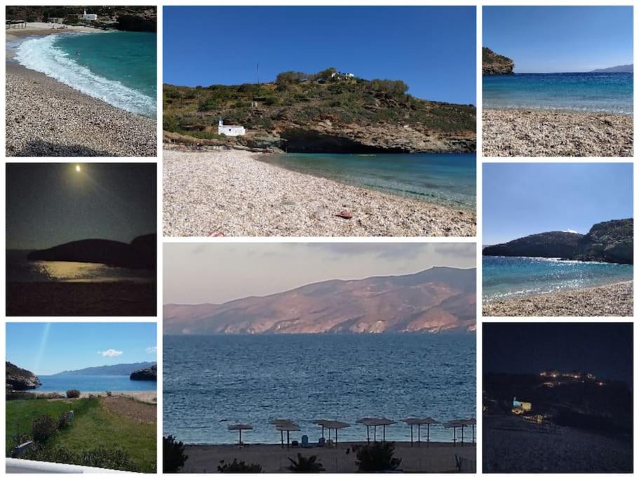 a collage of photos of a beach and the ocean at Vitali sea house I in Vitálion