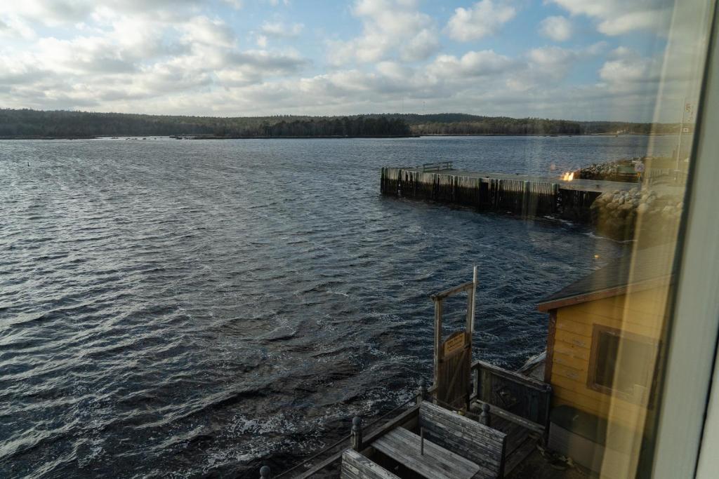 a view of a large body of water from a boat at Albert's in Shelburne