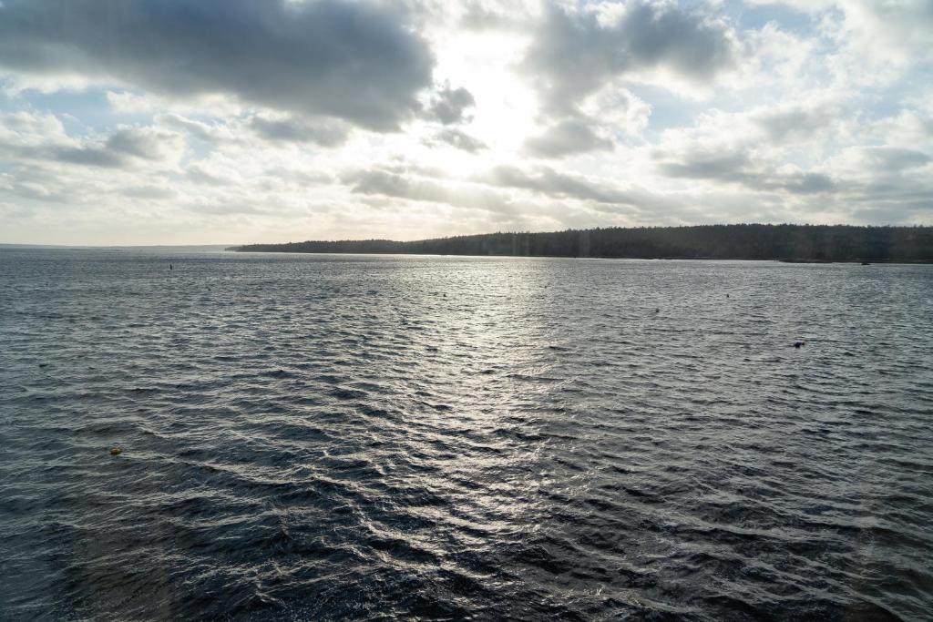 a large body of water under a cloudy sky at Albert's in Shelburne