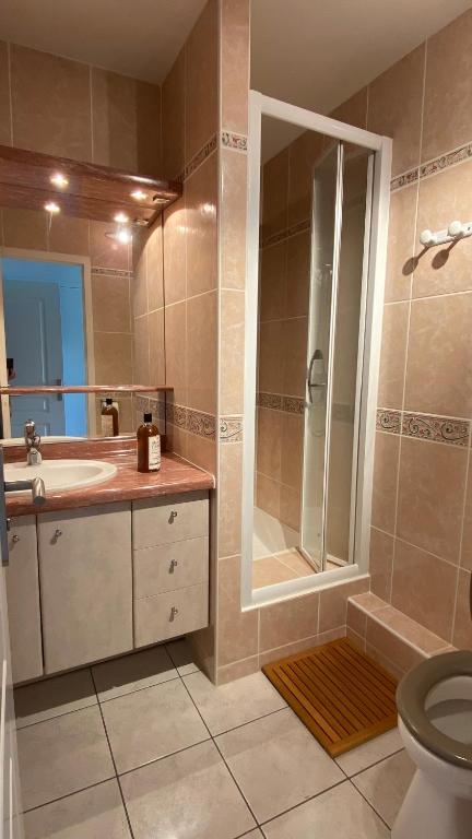 Koupelna v ubytování Appartement avec Vue Mer et Parking