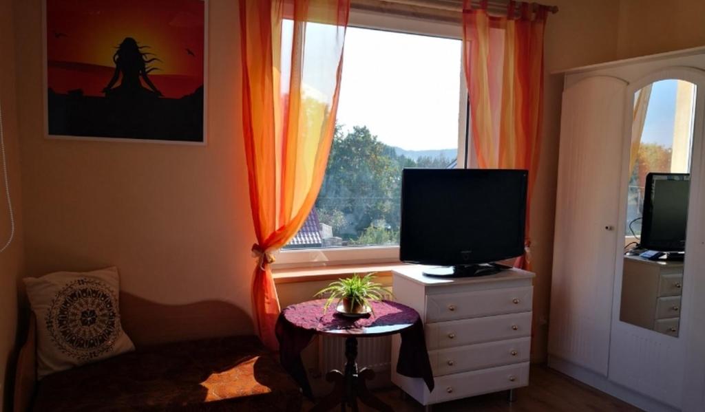 TV a/nebo společenská místnost v ubytování Kambario nuoma su bendru vonios kambariu