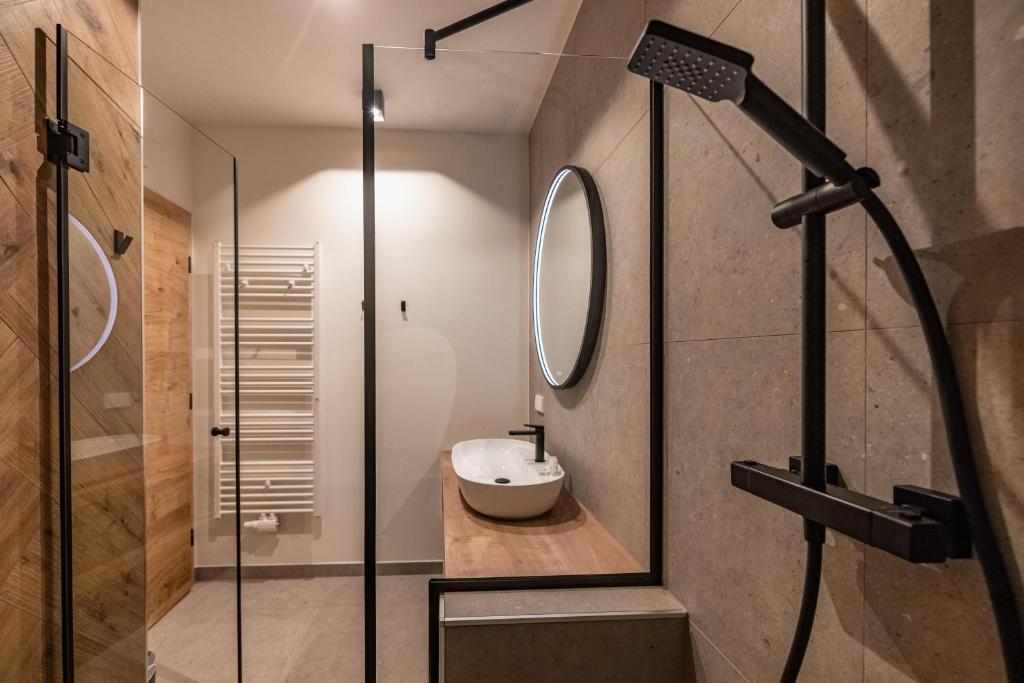 Koupelna v ubytování Landhaus Jenul