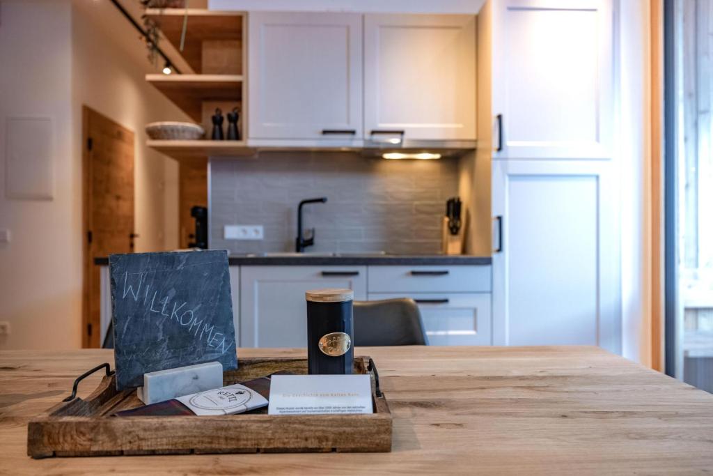 Kuchyň nebo kuchyňský kout v ubytování Landhaus Jenul
