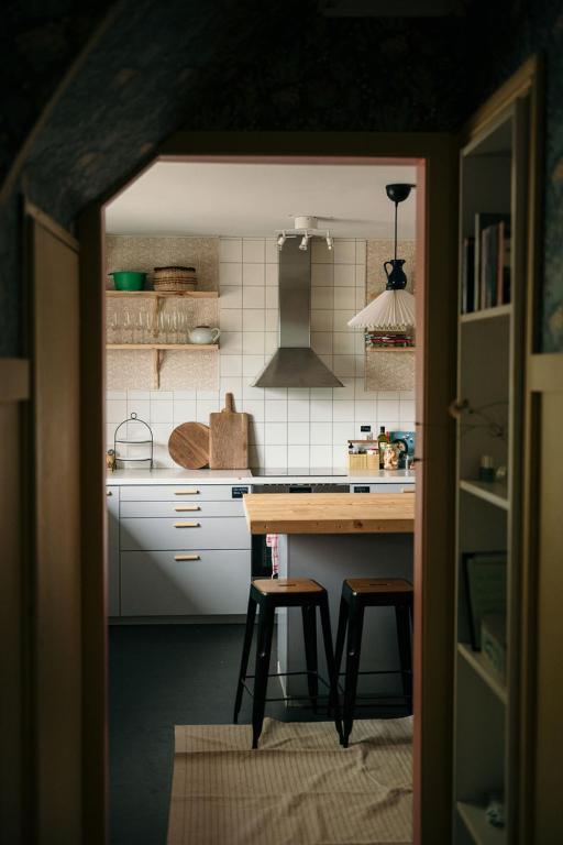 Kuchyň nebo kuchyňský kout v ubytování Skrea Backe Bo