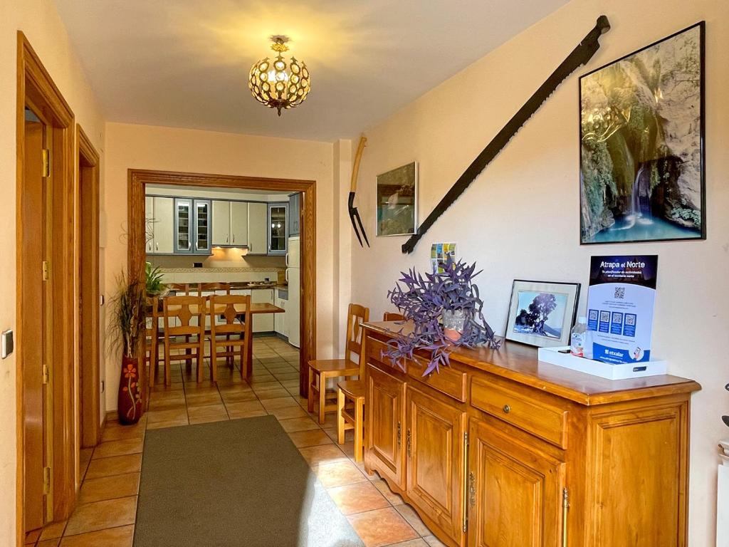 Kuchyň nebo kuchyňský kout v ubytování Casar Rural Lazkua I-II