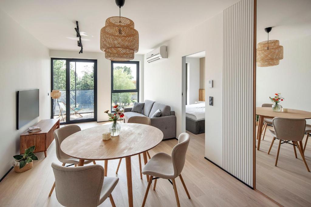 Posezení v ubytování Apartamenty na Półwyspie Wydma&Las