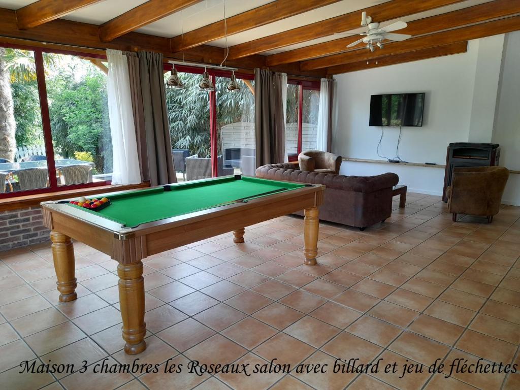 Biliár nebo kulečník v ubytování Domaine de l'Ermitage
