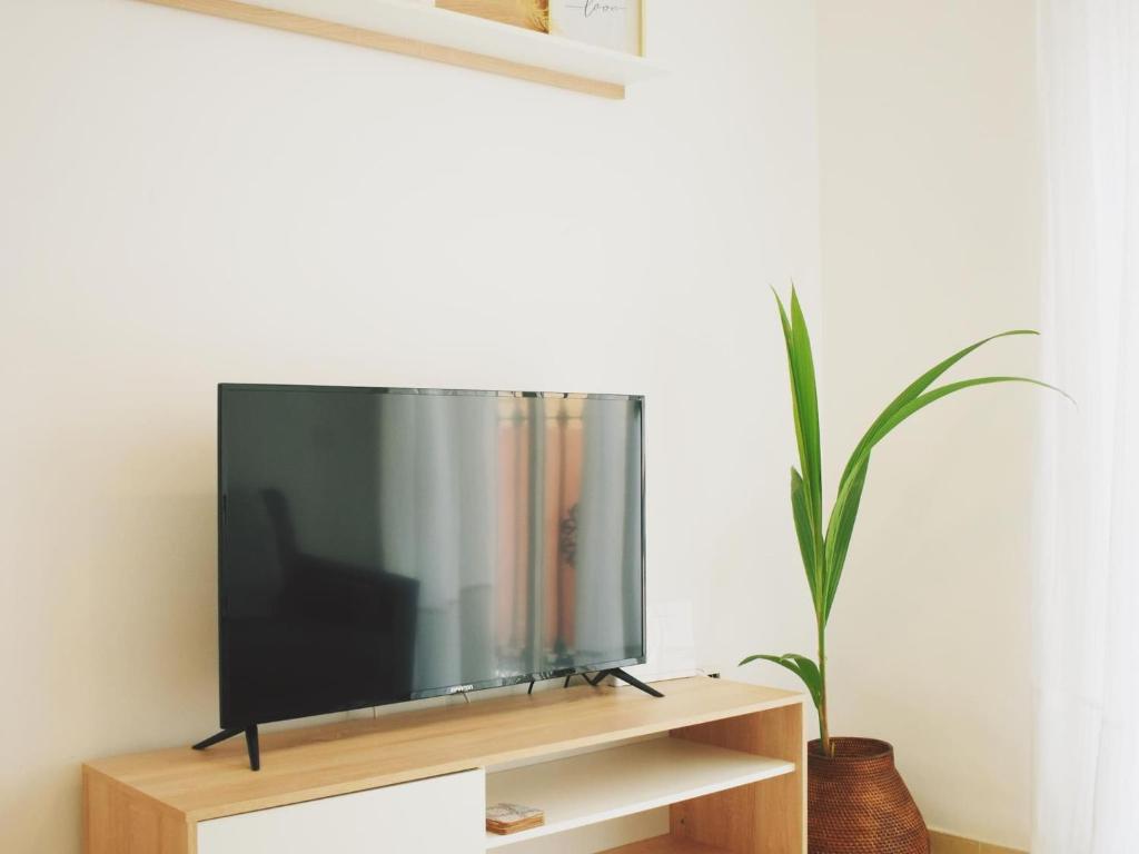 TV a/nebo společenská místnost v ubytování Bea's Home: Cozy apartment on the outskirts of Málaga Centre