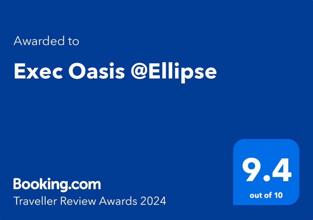 Certifikát, hodnocení, plakát nebo jiný dokument vystavený v ubytování Exec Oasis @Ellipse