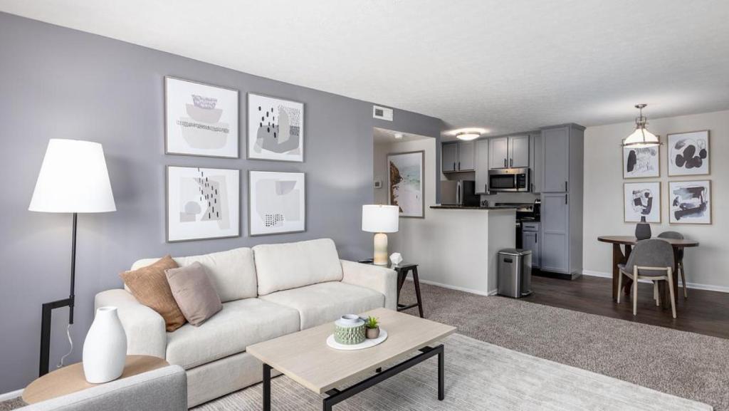 a living room with a couch and a table at Landing Modern Apartment with Amazing Amenities (ID9224X56) in Lewis Center