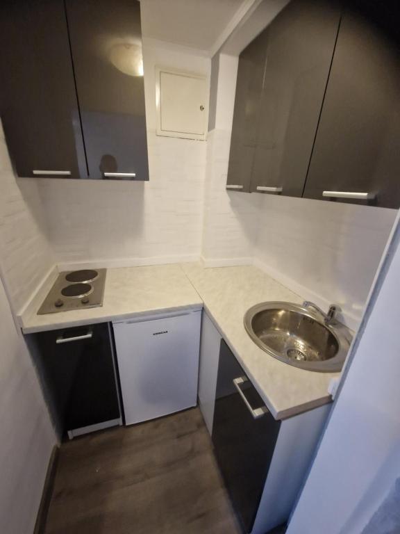 Kuchyň nebo kuchyňský kout v ubytování Apartments Vukman