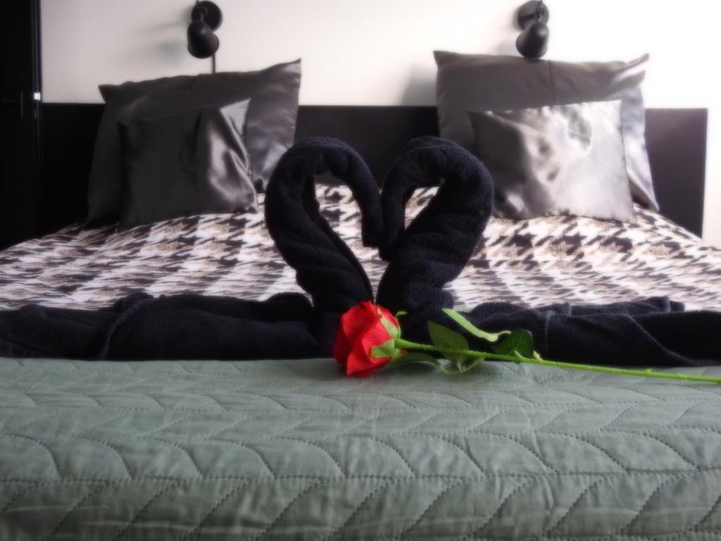 Postel nebo postele na pokoji v ubytování Luxe Studio Liemers