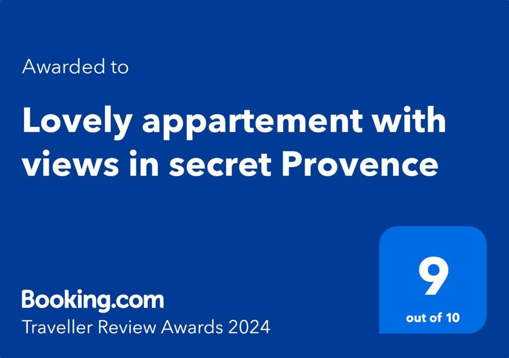 Certifikát, hodnocení, plakát nebo jiný dokument vystavený v ubytování Lovely views in secret Provence
