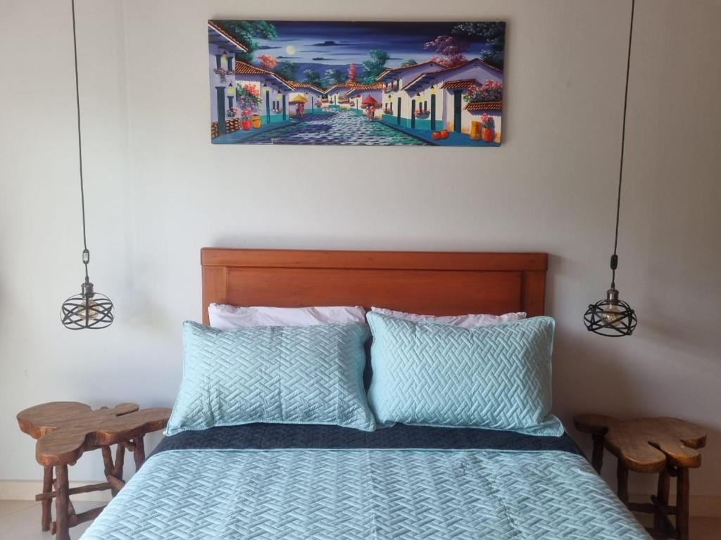 Postel nebo postele na pokoji v ubytování Hotel la casona de Wiky