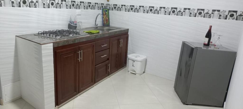 Kuchyň nebo kuchyňský kout v ubytování Hotel la casona de Wiky