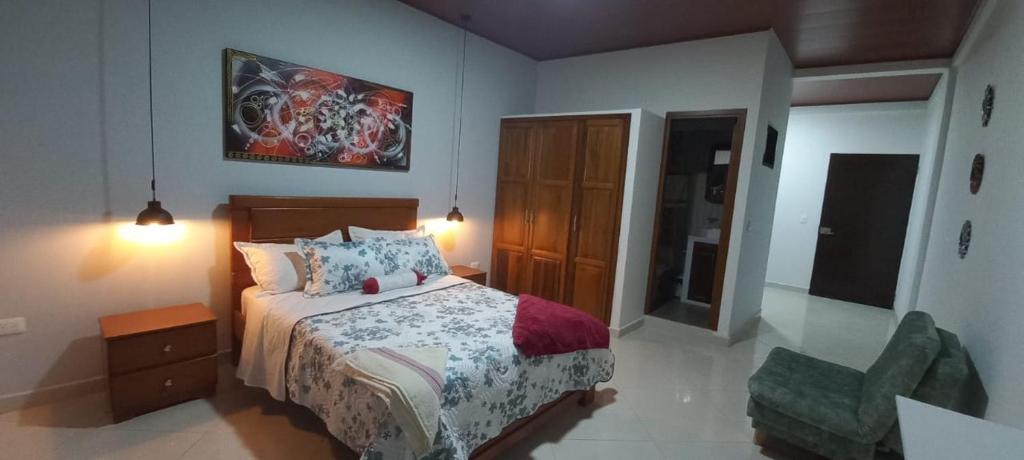 Postel nebo postele na pokoji v ubytování Hotel la casona de Wiky